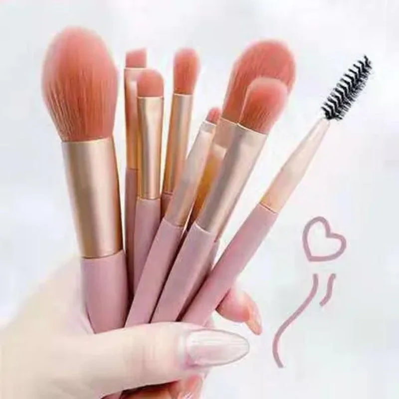 Makeup Brushes/Bags, 8 Pcs Portable Soft Makeup Brushes Set for Eyeshadow Foundation Powder Concealer Lip Blush Makeup (Multicolor with Bag)