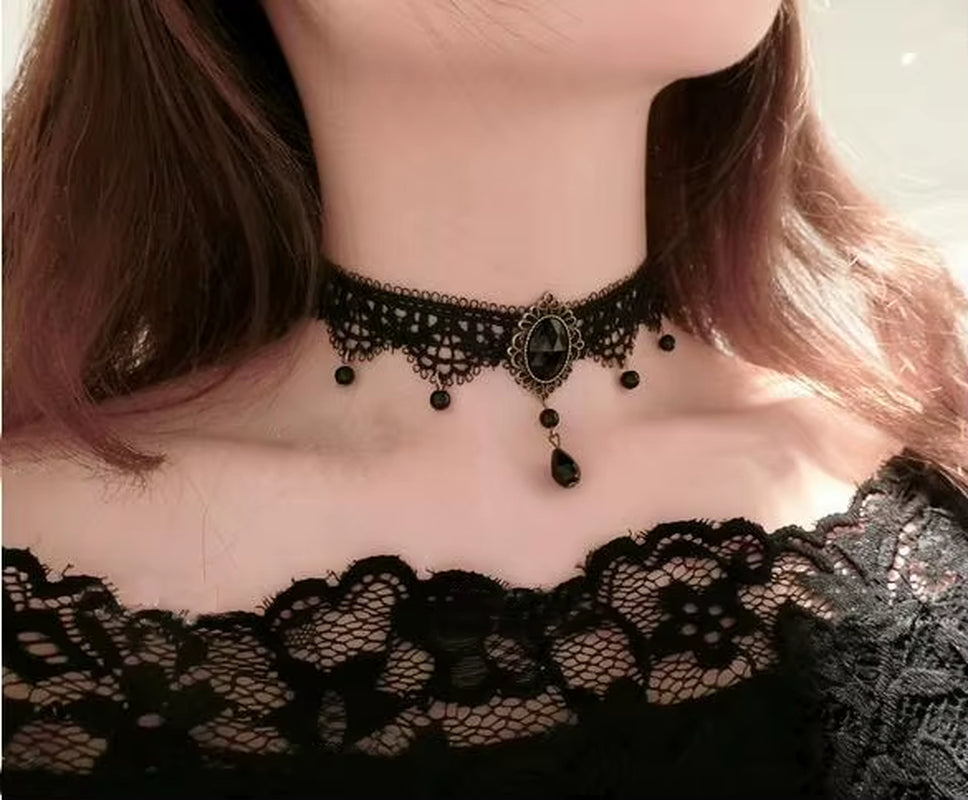 Wedding Lace Choker Necklaces Gland De Tatouage Choker Collier Noir Dentelle Choker Collier Vintage Femmes Bijoux De Mariage