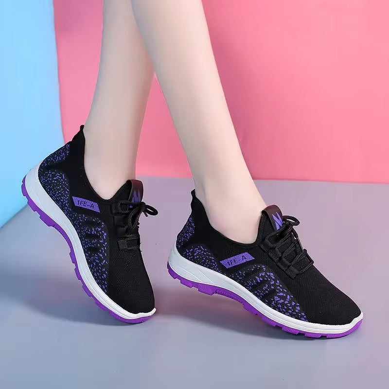 Vulcanize Shoes Women Platform Sneakers Summer Light Breathable Mesh Sports Shoes Ladies Outdoor Wear-Resistant Jogging Trainers