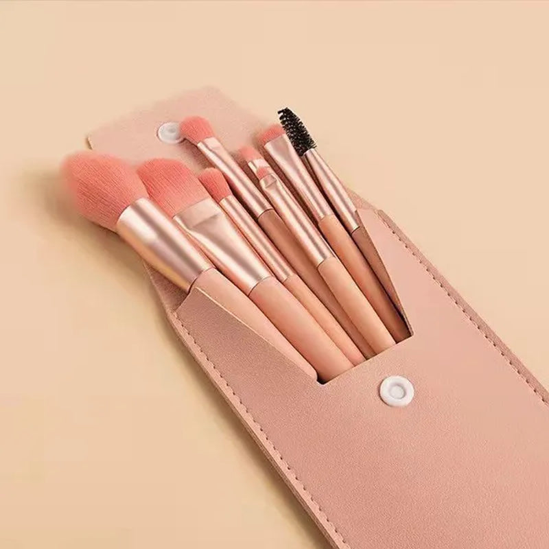 Makeup Brushes/Bags, 8 Pcs Portable Soft Makeup Brushes Set for Eyeshadow Foundation Powder Concealer Lip Blush Makeup (Multicolor with Bag)