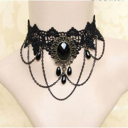 Wedding Lace Choker Necklaces Gland De Tatouage Choker Collier Noir Dentelle Choker Collier Vintage Femmes Bijoux De Mariage