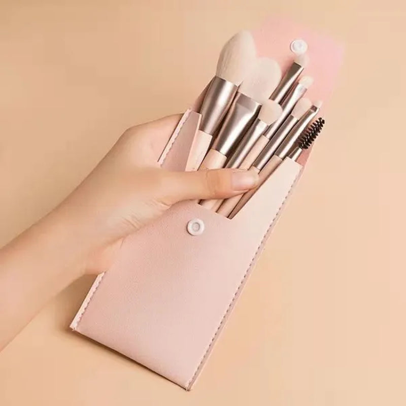 Makeup Brushes/Bags, 8 Pcs Portable Soft Makeup Brushes Set for Eyeshadow Foundation Powder Concealer Lip Blush Makeup (Multicolor with Bag)