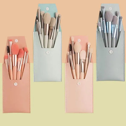 Makeup Brushes/Bags, 8 Pcs Portable Soft Makeup Brushes Set for Eyeshadow Foundation Powder Concealer Lip Blush Makeup (Multicolor with Bag)