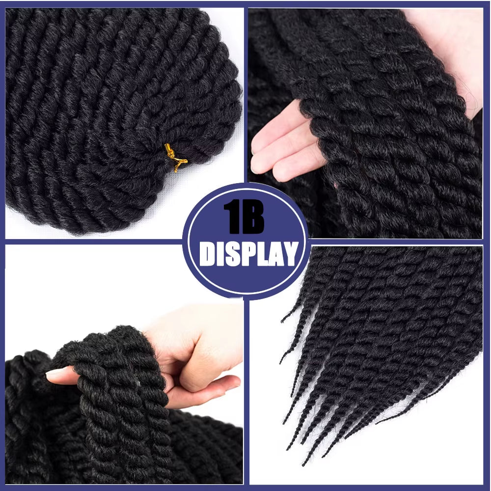 Havana Twist Crochet Hair 12Inch 18Inch 22Inch Synthetic Hair Extensions for Black Women Big Senegalese Twist Hair