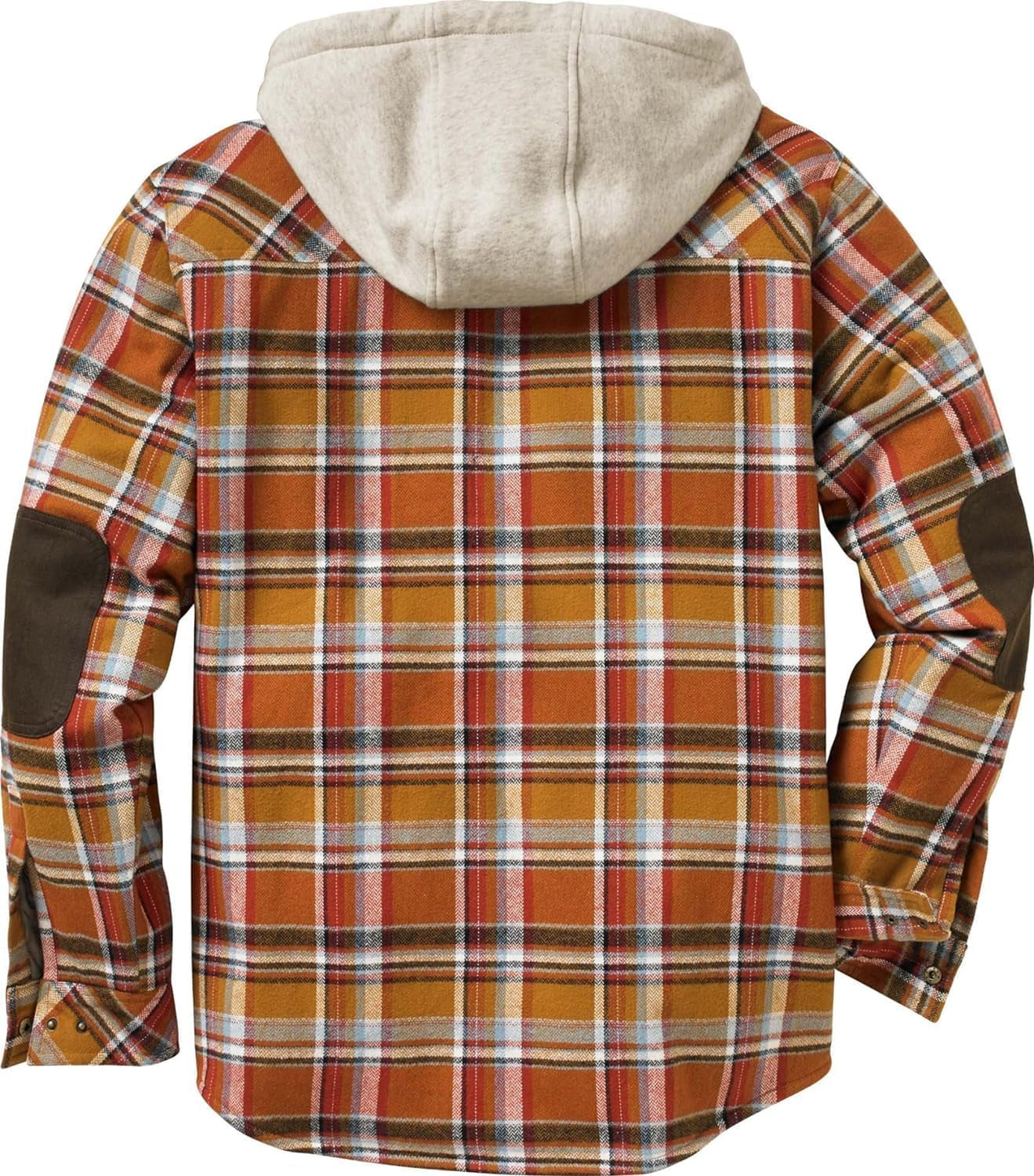 Men's Hooded Flannel Shirt Jacket with Berber Lining for Camp Nights