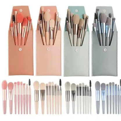 Makeup Brushes/Bags, 8 Pcs Portable Soft Makeup Brushes Set for Eyeshadow Foundation Powder Concealer Lip Blush Makeup (Multicolor with Bag)