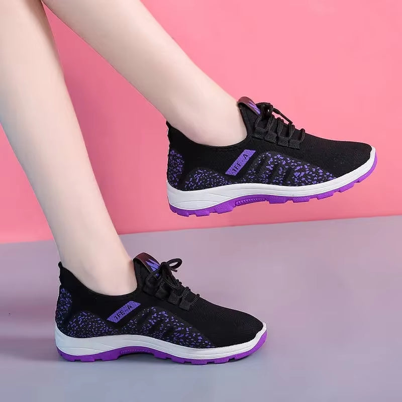 Vulcanize Shoes Women Platform Sneakers Summer Light Breathable Mesh Sports Shoes Ladies Outdoor Wear-Resistant Jogging Trainers