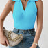 Summer V-Neck Ribbed Knit Crop Top - Sleeveless Turndown Collar in 10 Colors