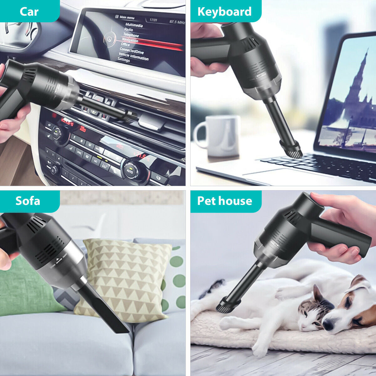 USB Keyboard Vacuum Cleaner Cordless Computer Cleaners Rechargeable with Cleaning Gel Auto for Car Laptop PC Piano Pet Dust