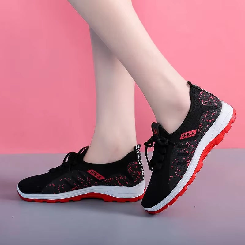 Vulcanize Shoes Women Platform Sneakers Summer Light Breathable Mesh Sports Shoes Ladies Outdoor Wear-Resistant Jogging Trainers