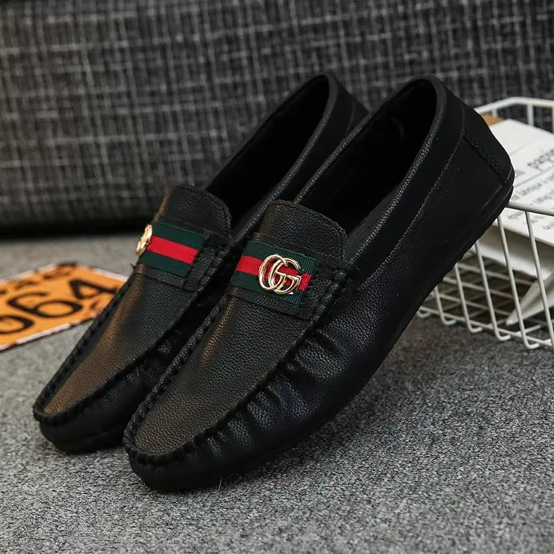 PU Leather Men'S Loafers Fashionable Men'S Casual Shoes Hot Selling Male Flats 2024 Walking Men'S Leisure Shoes Chaussure Hommes